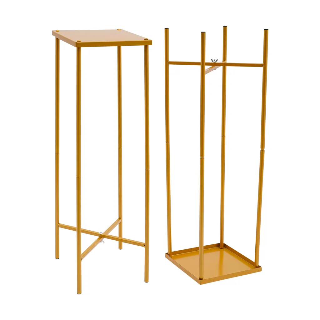 Support de fleurs en or pour décoration de table mariage chic et moderne