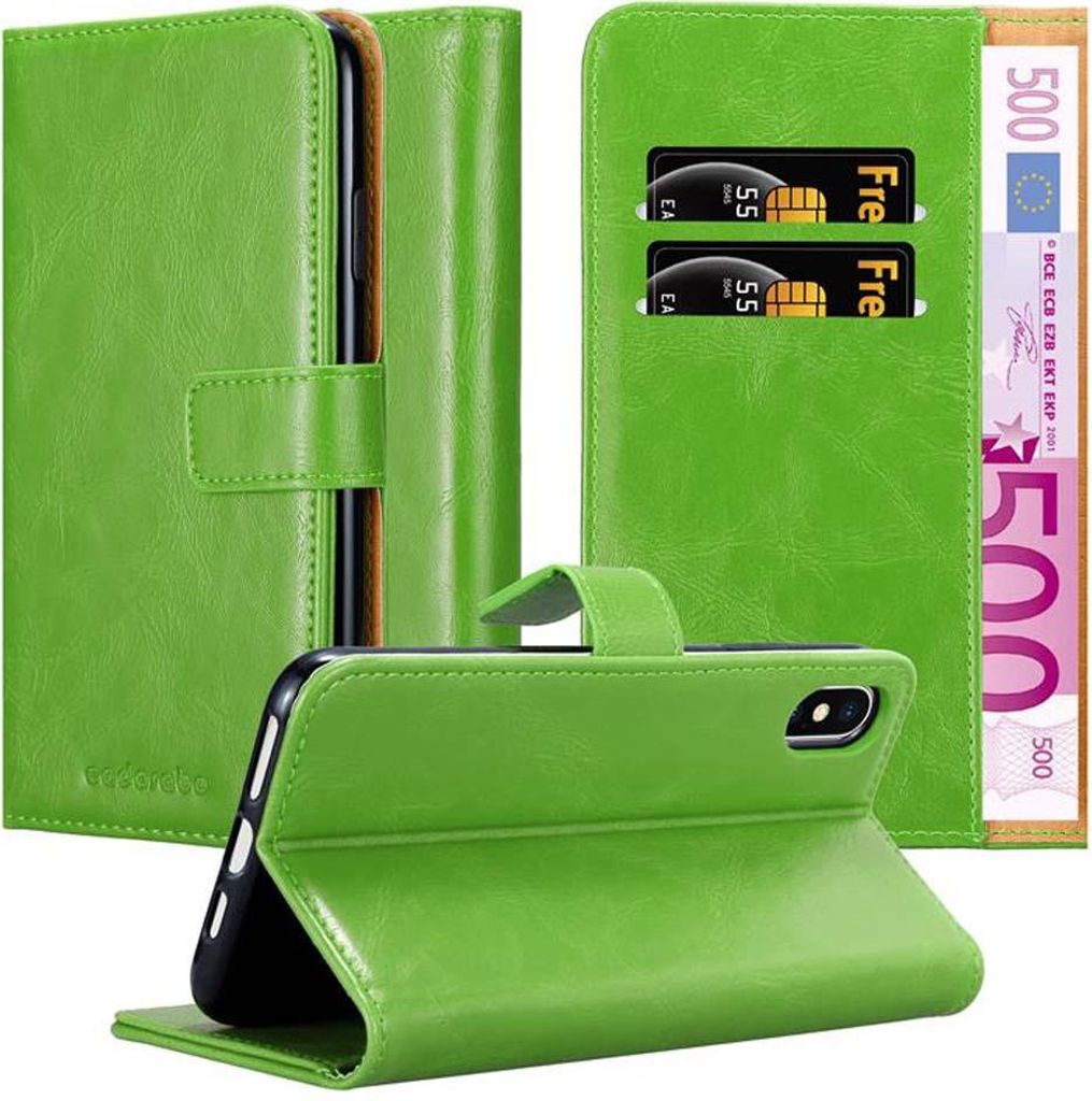 Cadorabo Hülle für Apple iPhone XS MAX Schutzhülle in Grün Handyhülle Book Tasche Case Etui Luxury