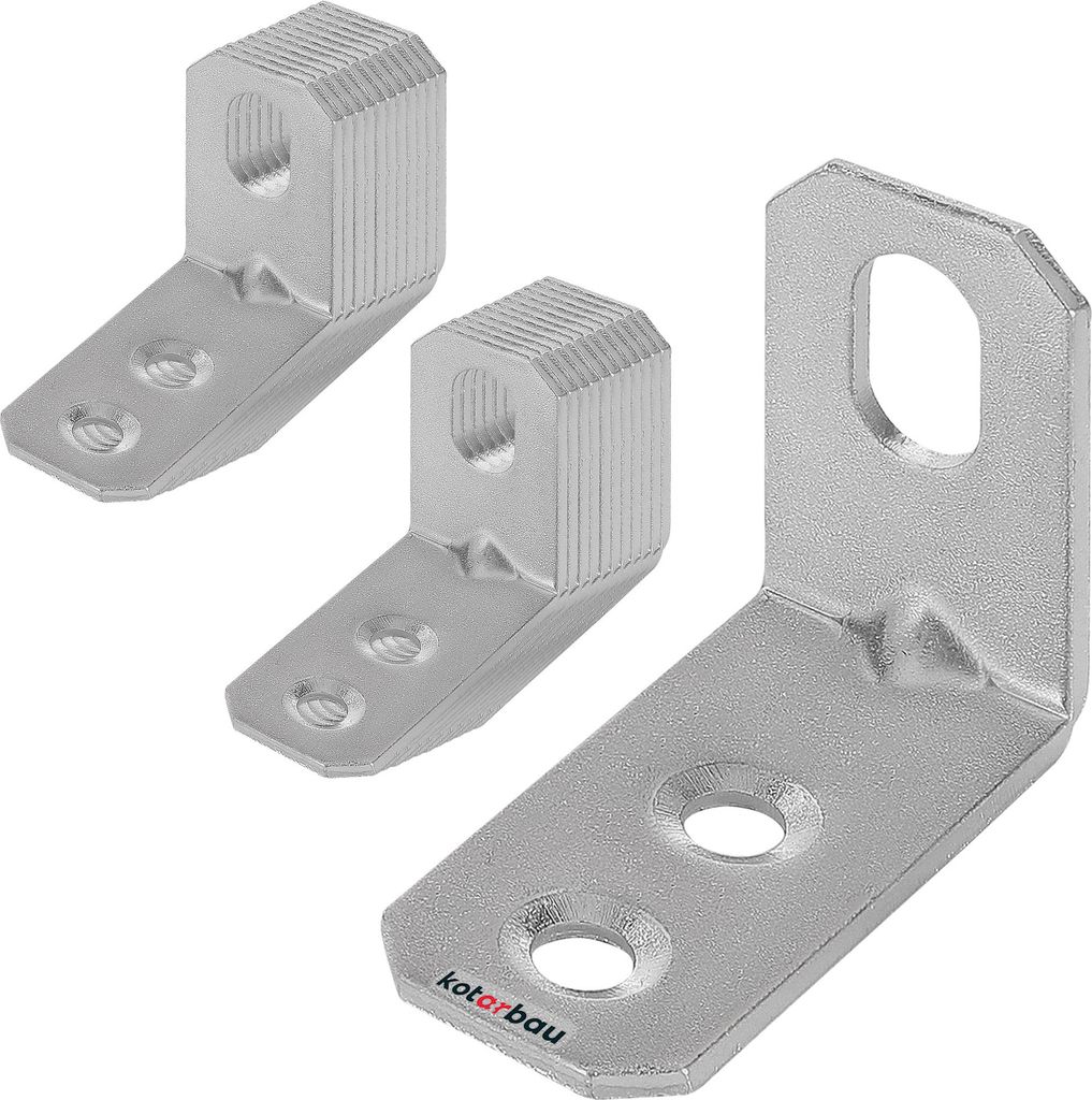 KOTARBAU 25er Set Verstellwinkel 25 x 35 x 16 mm Einfassungswinkel Winkelverbinder Eurowinkel Langloch Regulieröffnung Sicke Holzverbinder Monta...