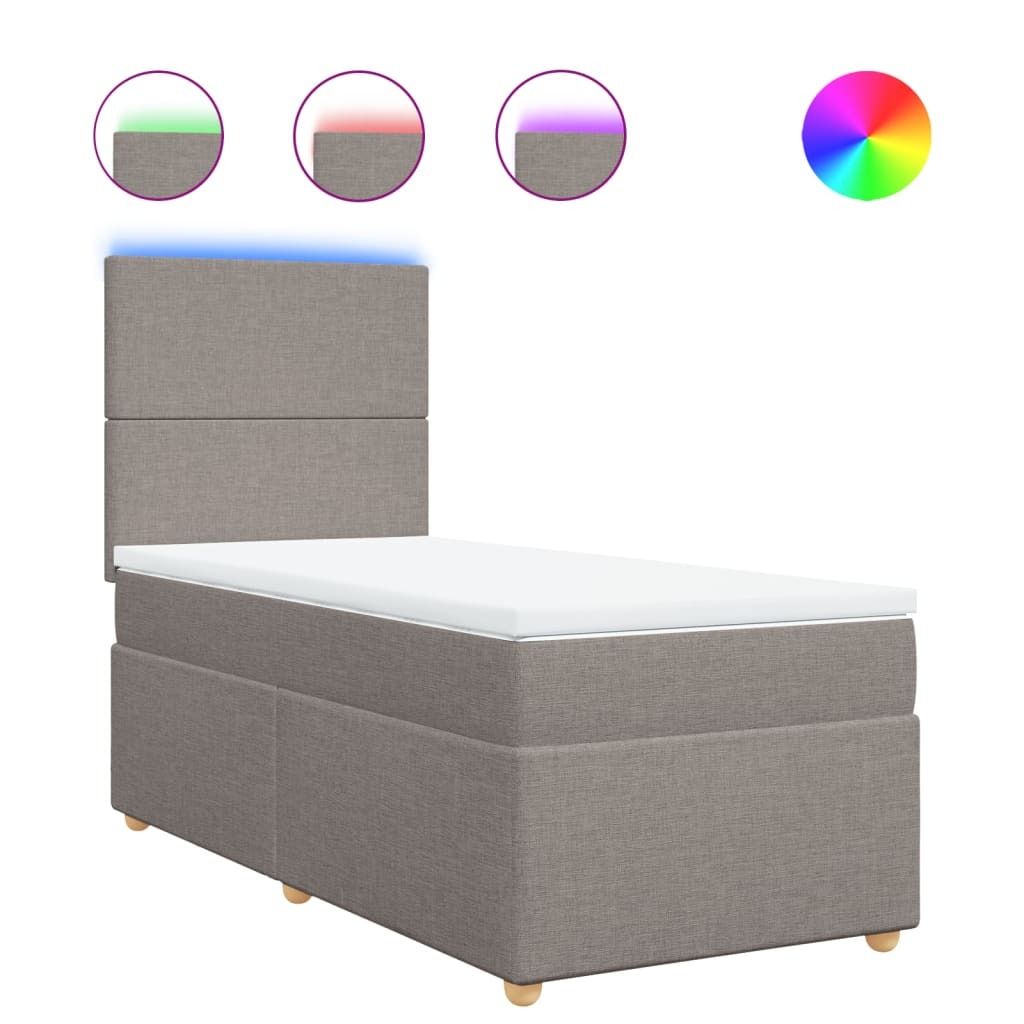 Boxspringbett mit Matratze Taupe 80x200 cm Stoff