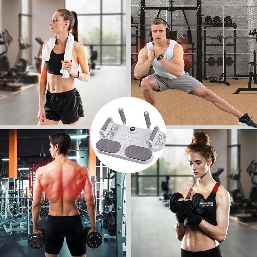 Tragbares Push-Up-Board mit Widerstandsbändern für Fitness und Krafttraining