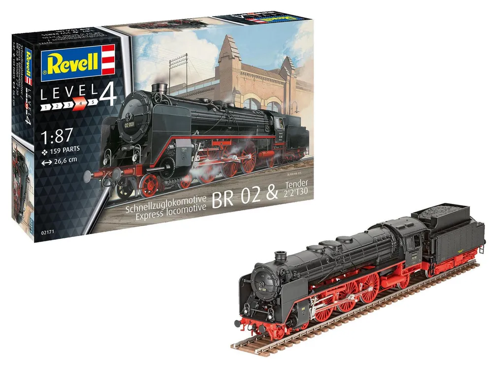Locomotive BR02 et Tender Maquette Sans Défaut Revell Train HO
