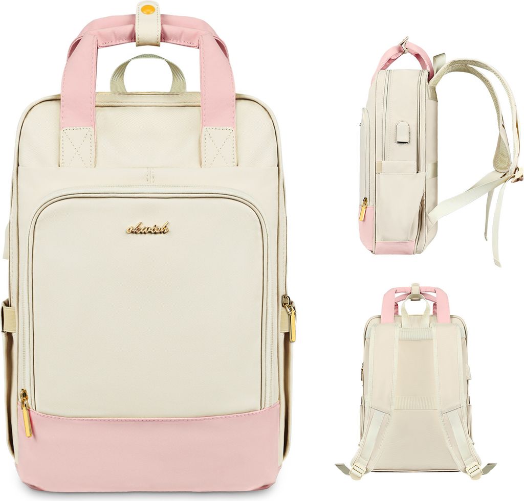 MODFU Rucksack Damen Klein, Wasserdicht Cityrucksack Handtasche 2 in 1 mit USB Ladeanschluss, Mini Tasche Daypack Backpack Women Elegant für Freiz...