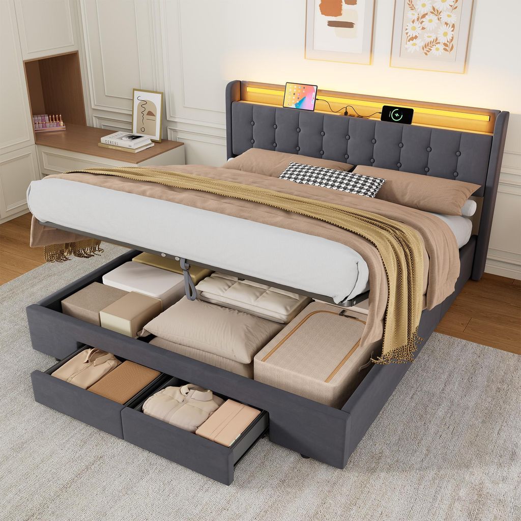 MODFU, letto idraulico imbottito, 180 x 200 cm, letto Immagine del prodotto 