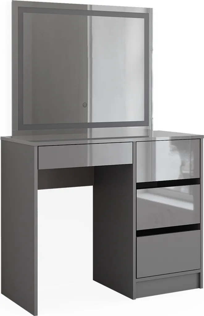 Meuble Coiffeuse Gris Miroir LED Vicco Sherry 90cm : Adieu Mauvais Jour