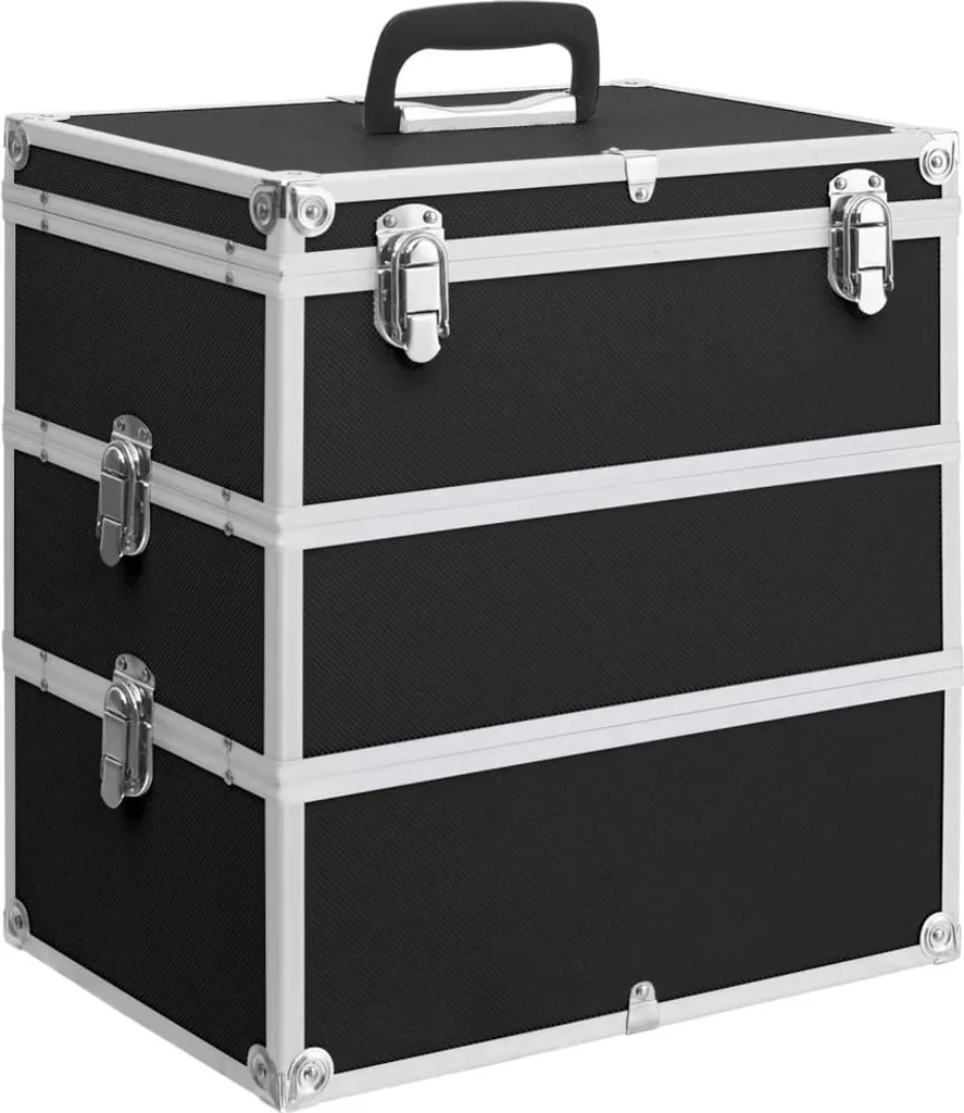 Mallette maquillage 37x24x40 cm en aluminium avec rangements modulables