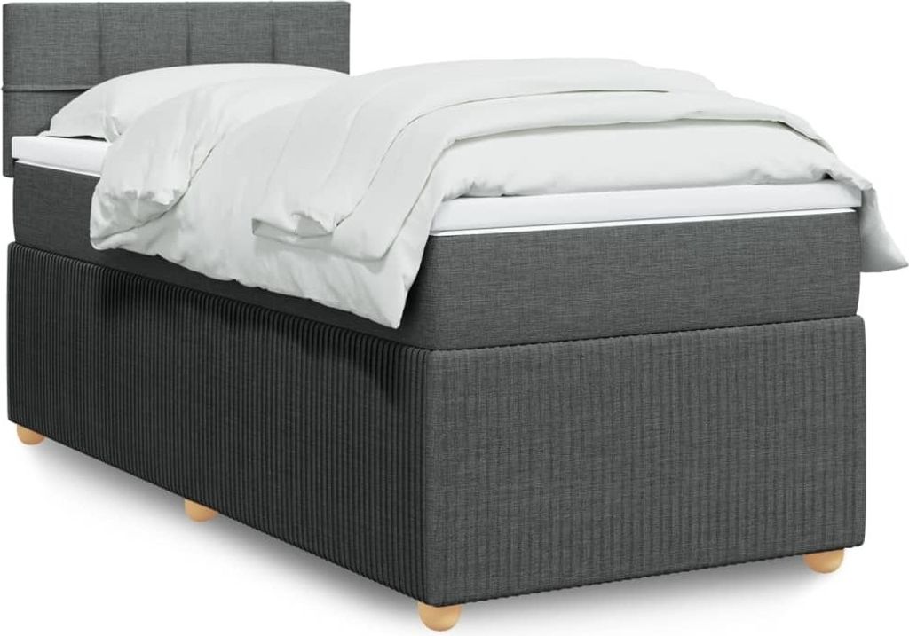 Eleganten-Stil Boxspringbett mit Matratze Dunkelgrau 100x200 cm Stoff,66,88 Kg cloris9947871