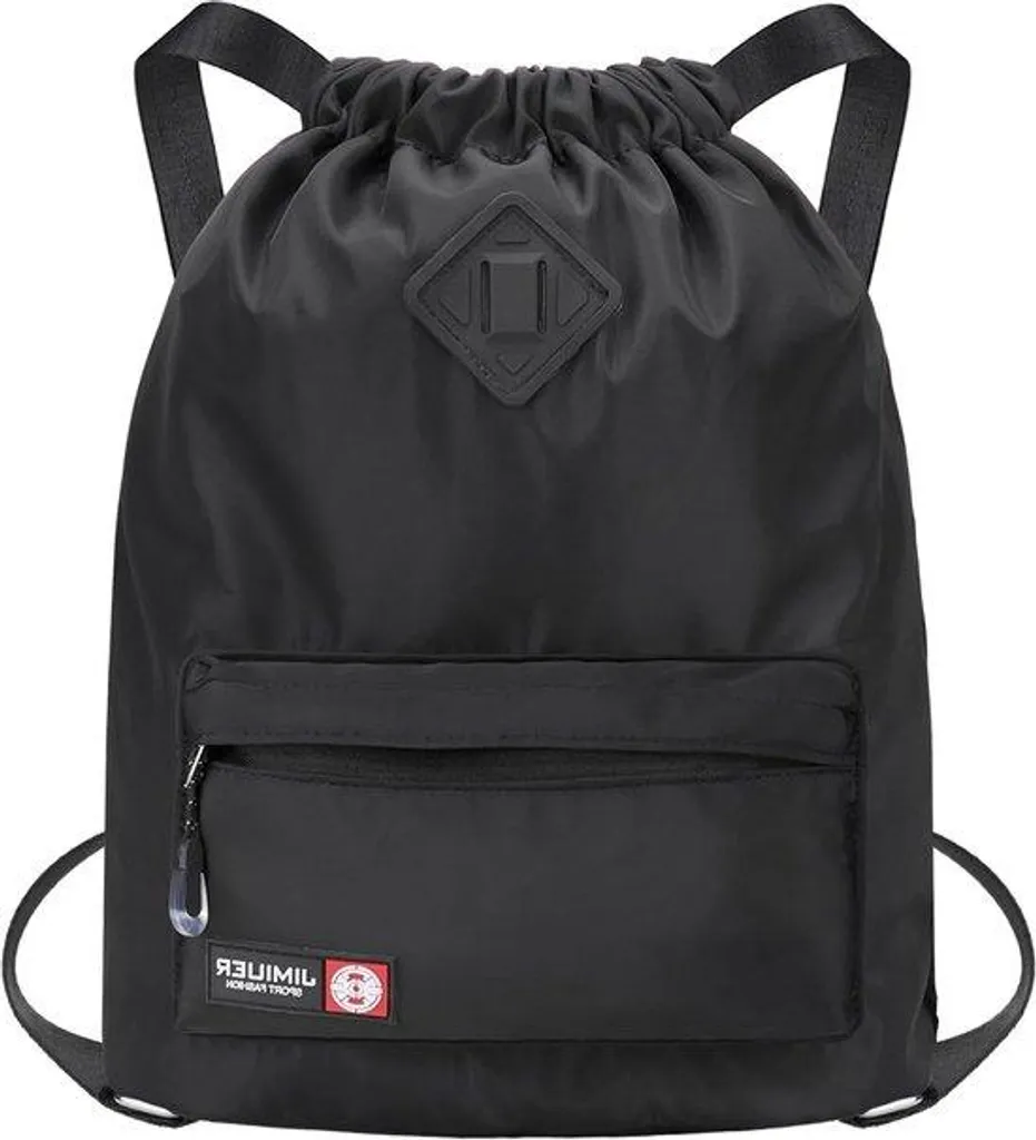 Sac à dos de football avec cordon de serrage en PE imperméable noir