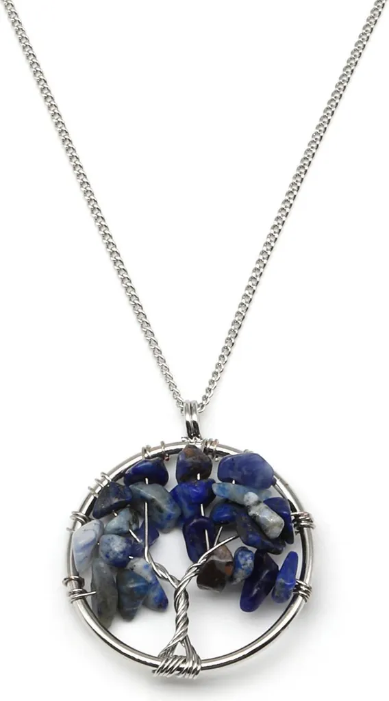 Pendentif Lapis-Lazuli Arbre de Vie : Bijou Hypoallergénique Argenté 925