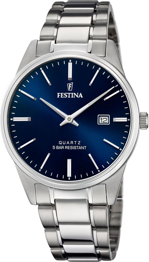 Festina Herren Analog Quarz Uhr mit Edelstahl Armband F20511/3