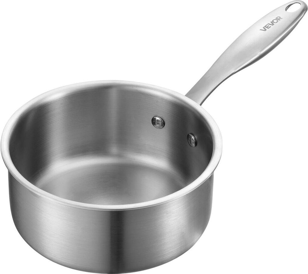 1.5 QT Saucepan with Steamer, Stainless Steel Saucepan with Glass Lid, Multipurpose Nonstick Stainless Steel Sauce Pot with Ergonomic Handle, Frien...