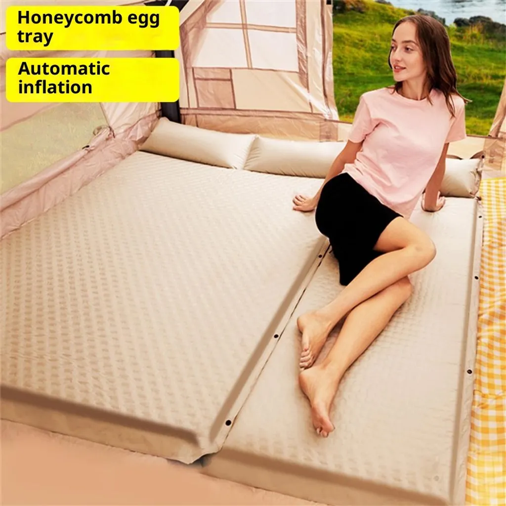 Matelas de camping avec bouton-pression et coussin, ultra léger 3 kg
