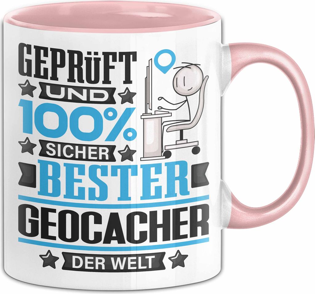 Geocacher Geschenk Lustiger Spruch für Geocacher Geschenkidee Bester Geocacher Der Welt (Rosa)