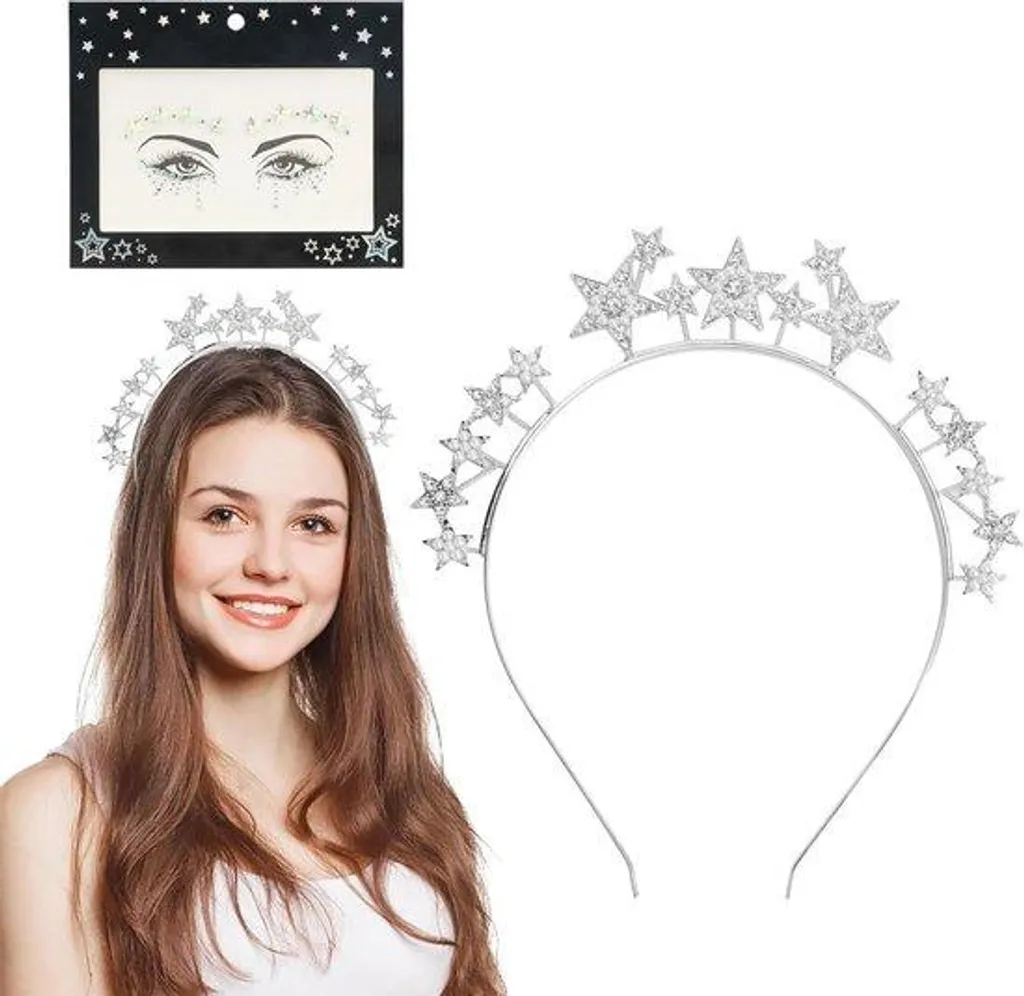 Bijoux de peau et tatouages temporaires visage de soirée, lot de 3 planches
