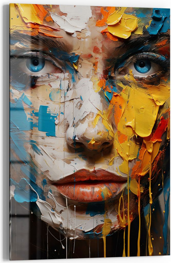 DEQOART Magnettafel Glas 40x60 cm 'Seelenpalette' beschreibbar Whiteboard Pinnwand Küche