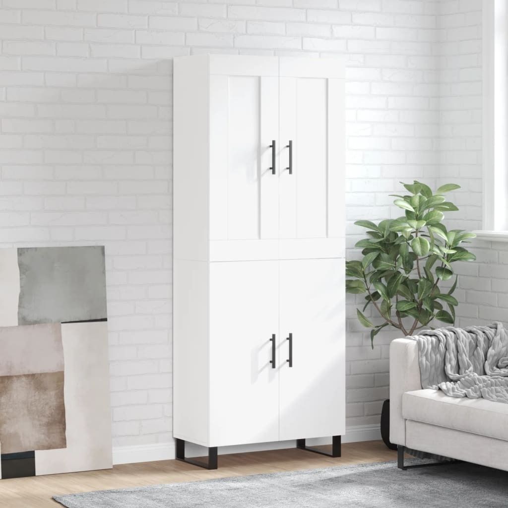 Möbel Highboard Weiß 69,5x34x180 cm Holzwerkstoff - Kommoden 3199577