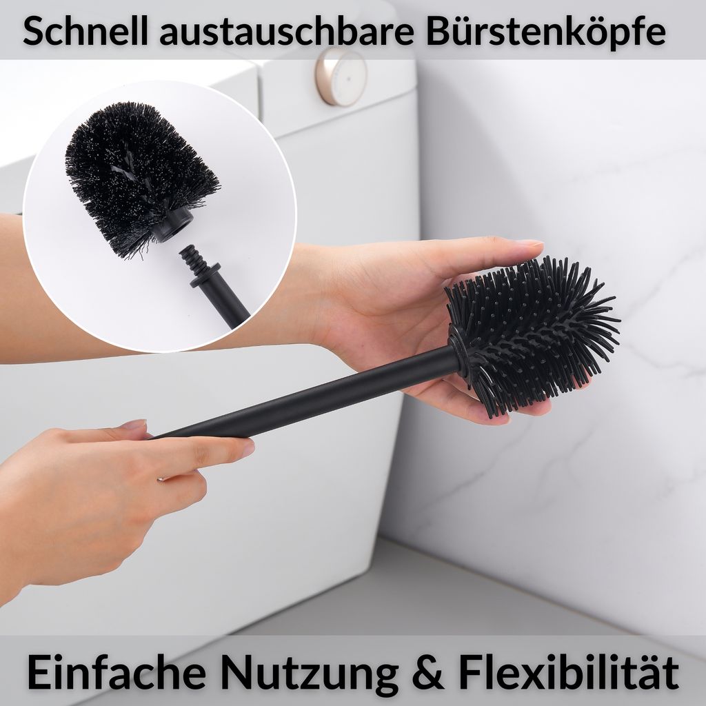 DEKAZIA Klobrste Schwarz Bambus Silikon  WC Brste