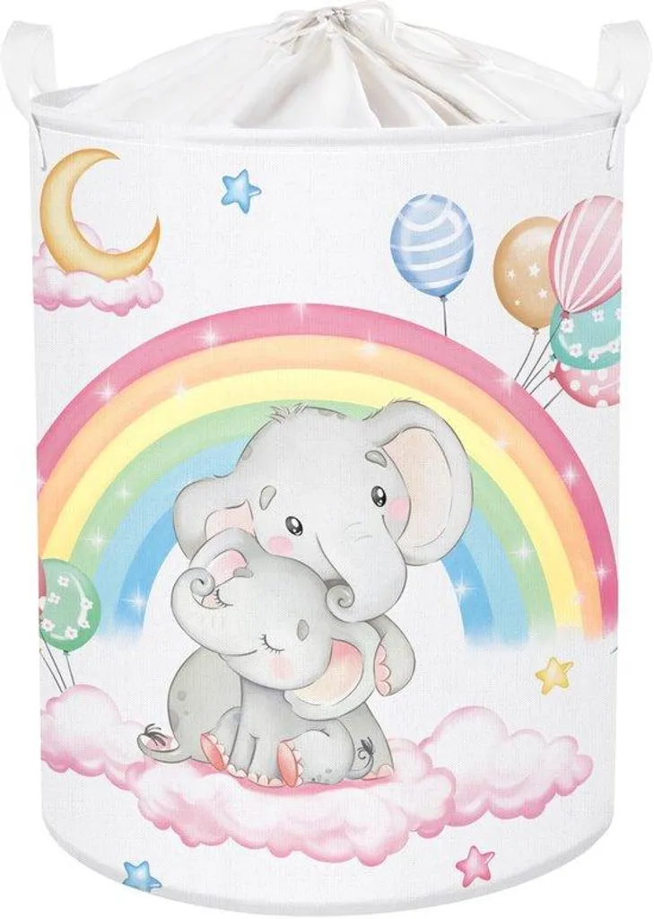 Coffre à Jouets Souple Arc-en-ciel 63L - Panier de Rangement Enfant