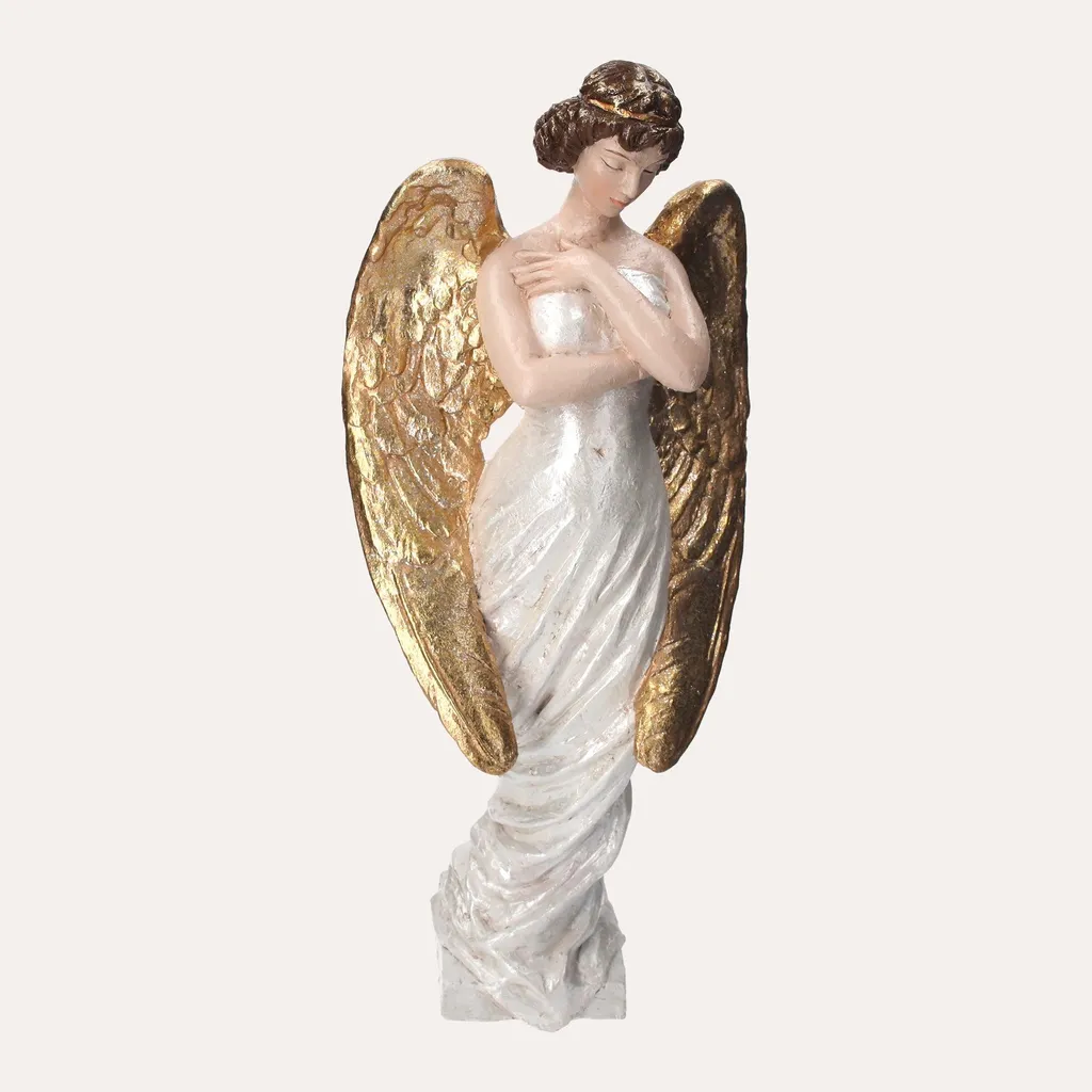 Ange de Noël en résine haute qualité, figurine sculptée main 20 cm
