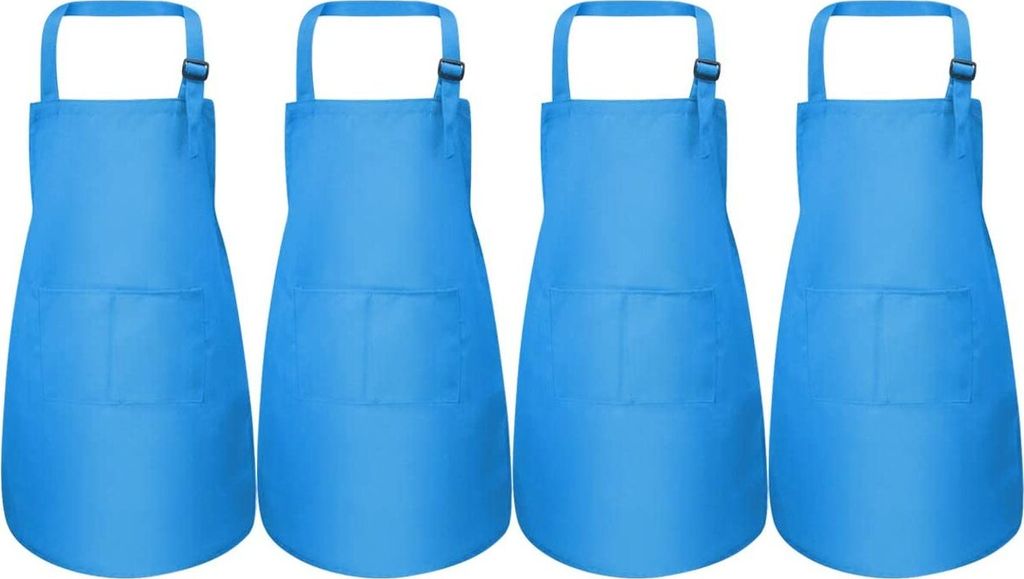 4 Stück Blau Kinder Schürze Set, Kinder Verstellbare Produktbild 