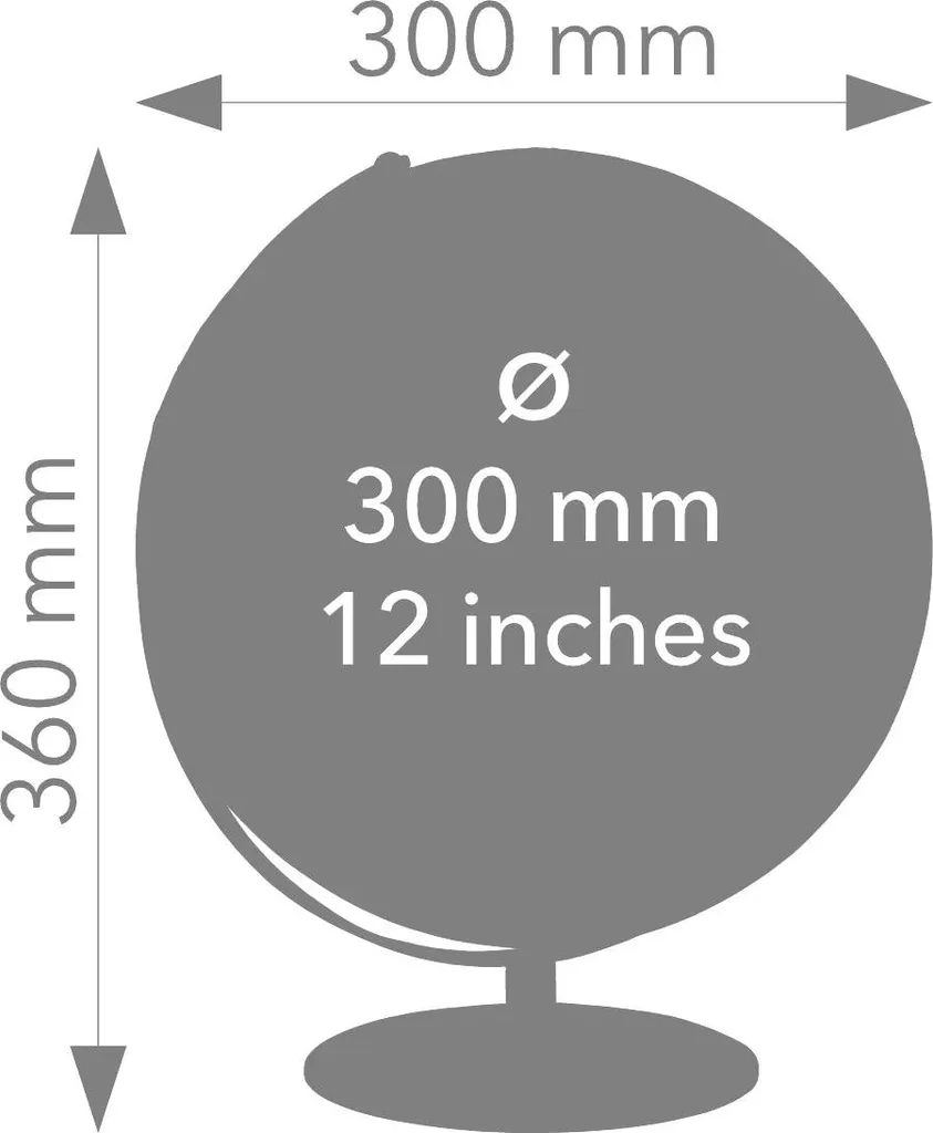 Globe terrestre pour bureau de direction TROIKA - Décoration chic 30cm - 2