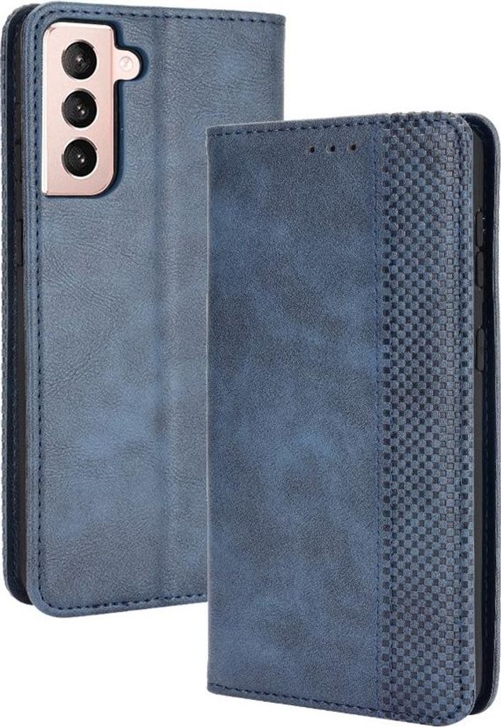 Samsung Galaxy S21 Hülle - Coverup Vintage Style Klapphülle - Blau