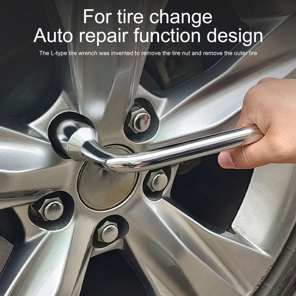 22-mm-Reifenschlüssel hoher Drehmoment Nicht-Schlupf-Auto Reifenentfernung mit hoher Kohlenstoffstahl 2 End L Sockelschlüssel Sechskantschlüssel...
