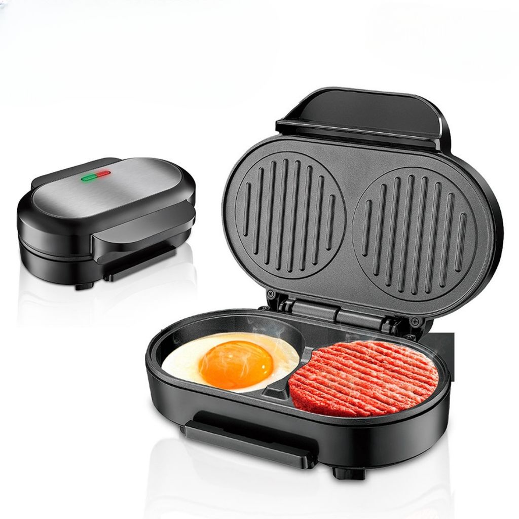 AIORBER 220V Doppel Kontaktgrill, Frühstücksmaschine, Burger Maker, elektrisch antihaft schnelles Heizen leicht zu reinigen