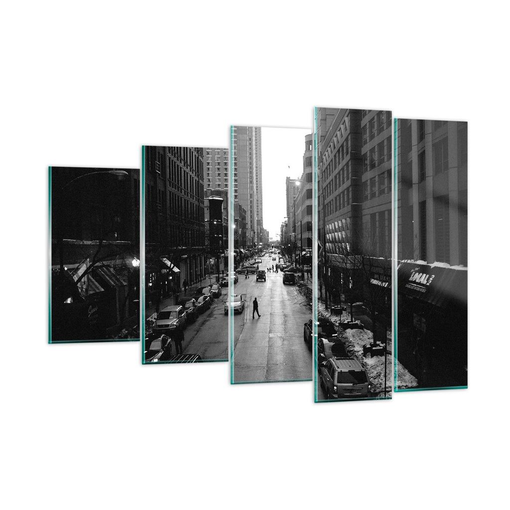 Bilder auf glas - Stadt Straße Haus - 150x100cm - Glasbilder - Wandbilder - Kunstdruck - zum Aufhängen bereit - Wanddekoration aus Glas - Glas Bi...