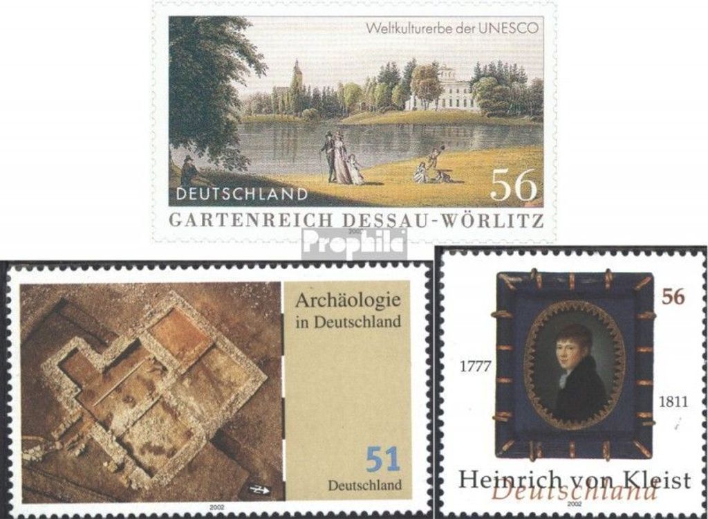 Briefmarken BRD (BR.Deutschland) 2002 Mi 2277,2281,2283 (kompl.Ausg.) gestempelt Kulturerbe