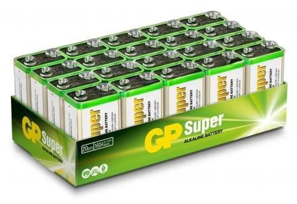 Lot de 20 piles 9V 6LF22 GP Super Alcalines pour détecteurs de fumée