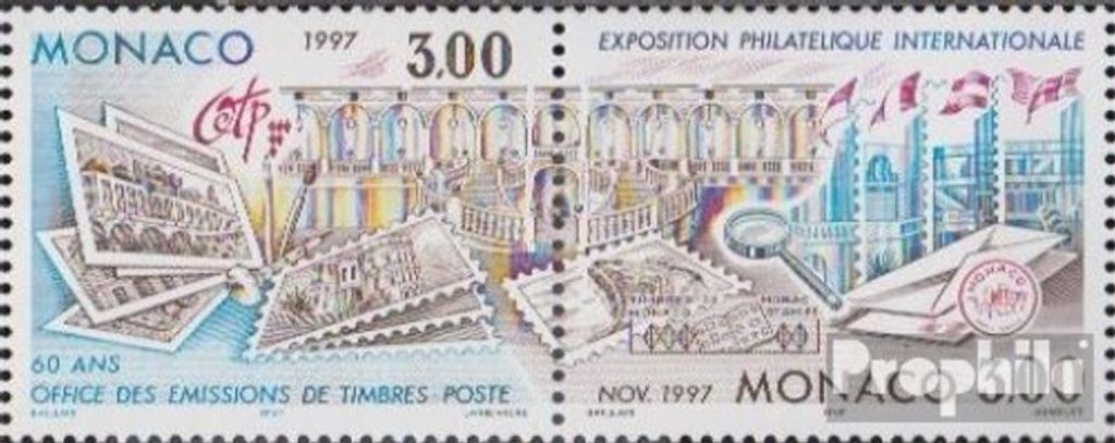 Briefmarken Monaco 1996 Mi 2333A-2334A Paar (kompl.Ausg.) postfrisch Briefmarkenausstellung