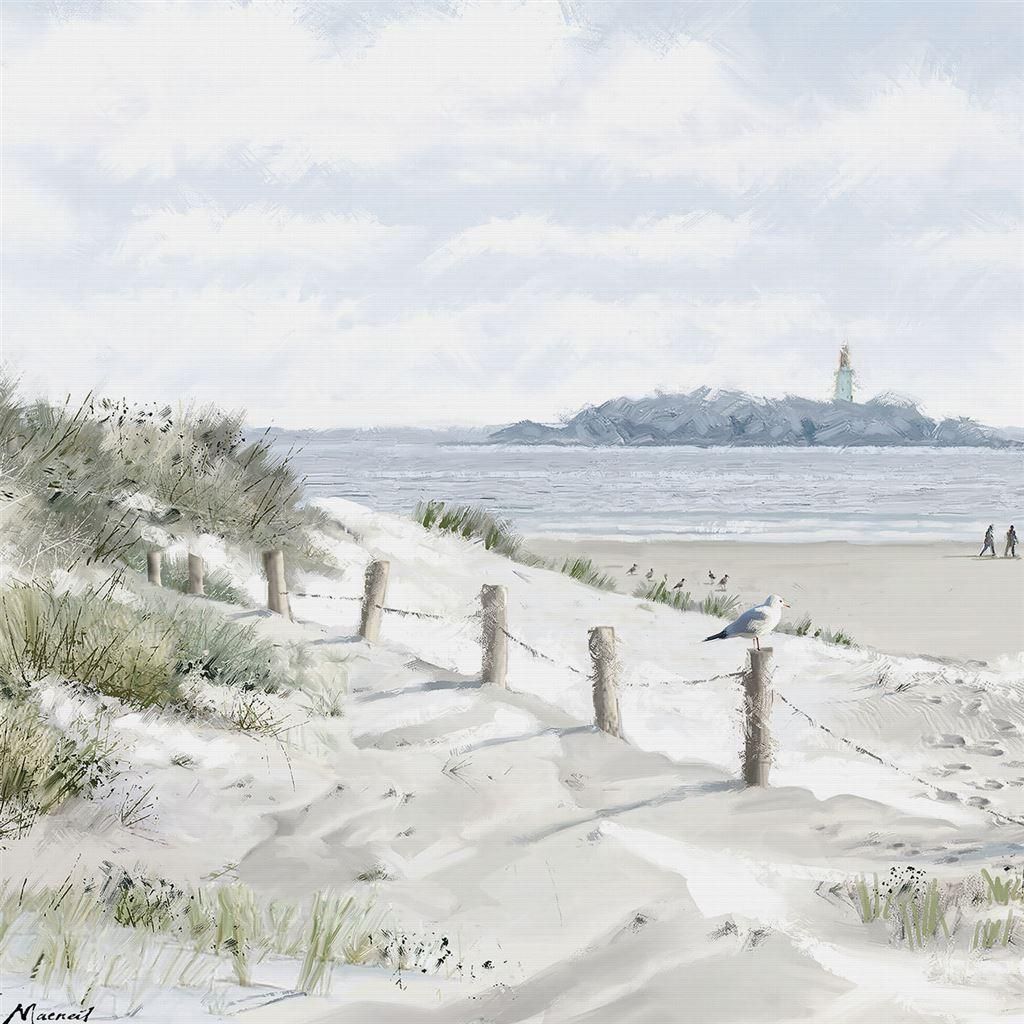 Richard Macneil - Leinwanddruck "White Sands II", aus Holz PM11841 (60,5 cm x 60,5 cm x 4 cm) (Bunt)