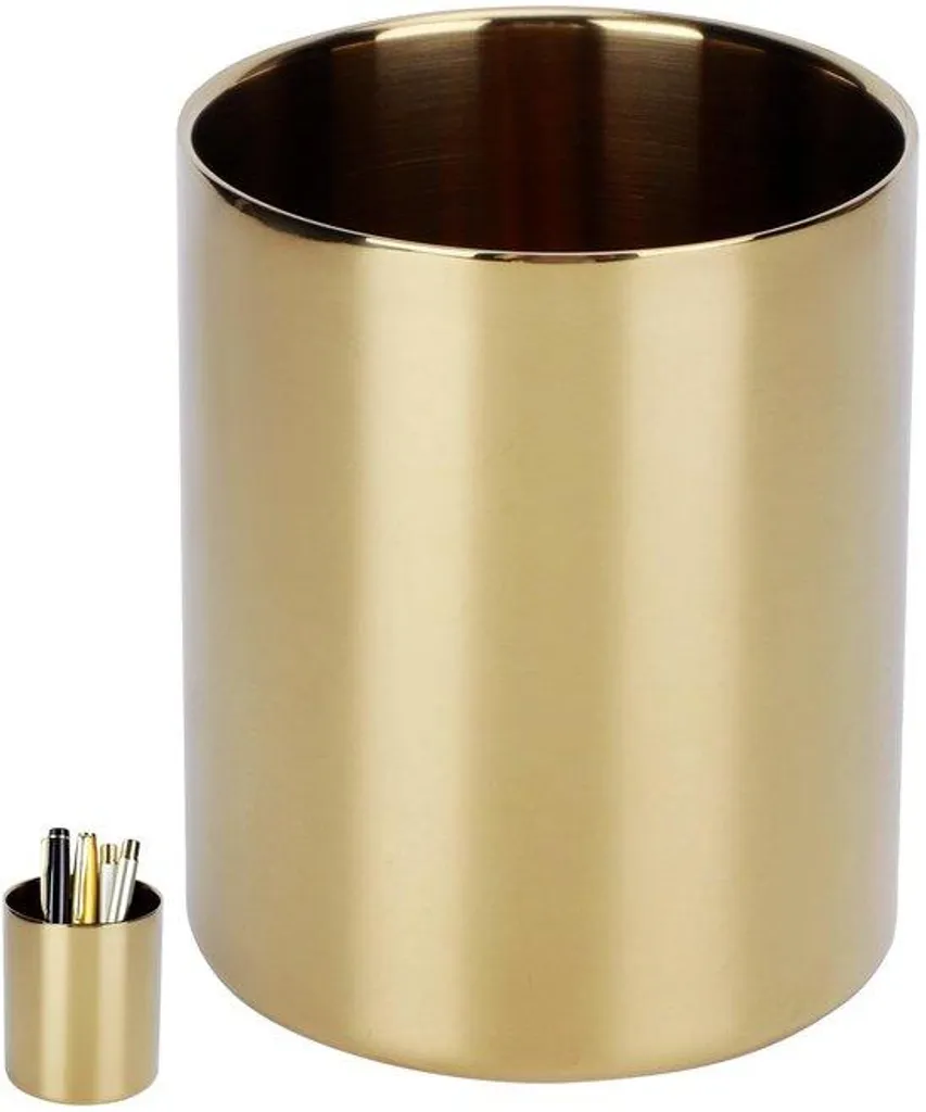 Porte-pinceaux doré en inox pour ranger votre bureau avec élégance