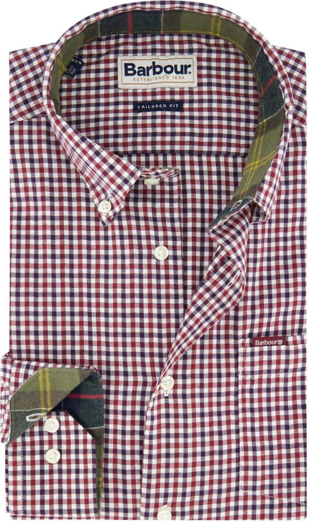 Hemd Barbour rot kariert Baumwolle Slim Fit
