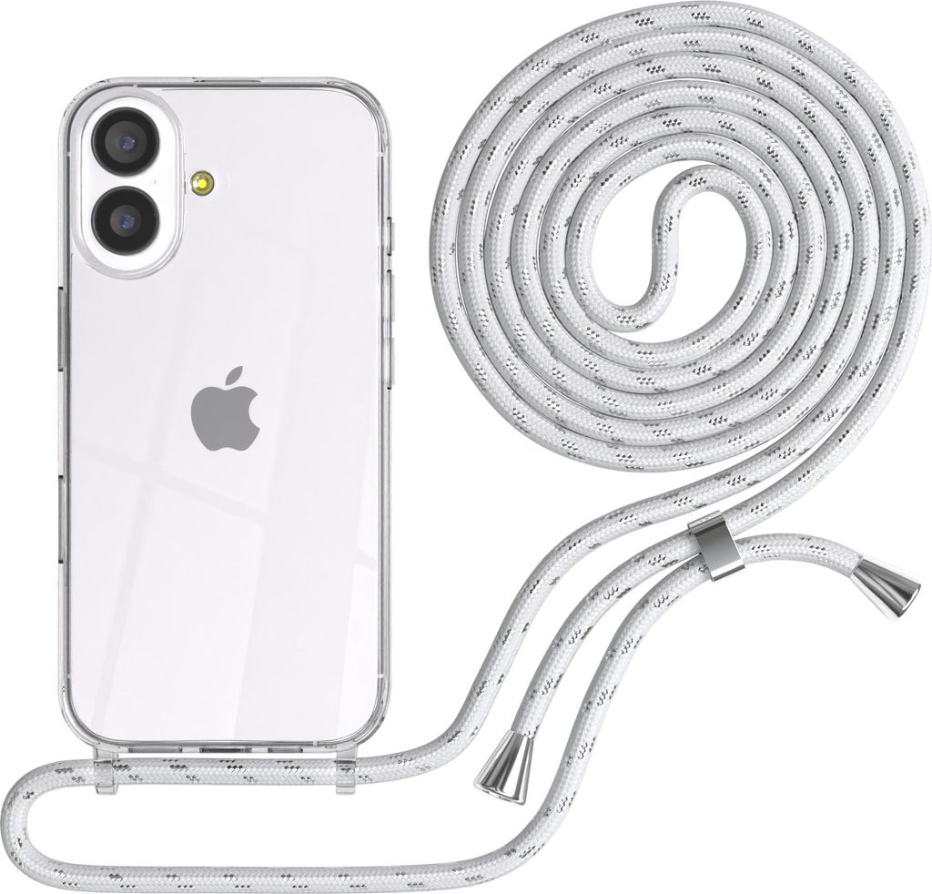 EAZY CASE Handykette mit Hülle für Apple iPhone 17 Backcover Handykette, zum Umhängen in Weiß