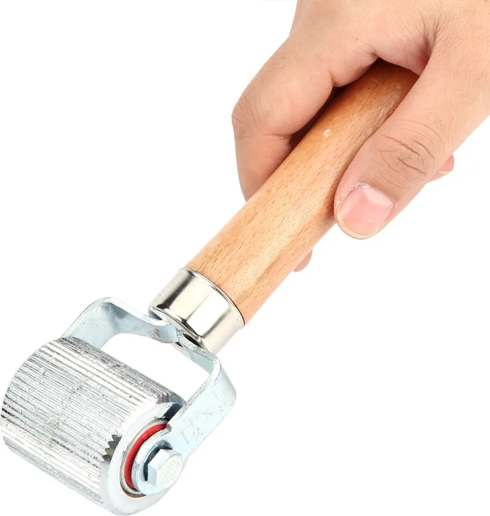 Strumento Cuscinetto a Rulli per Toppe Gomme - Acciaio e Legno - 4