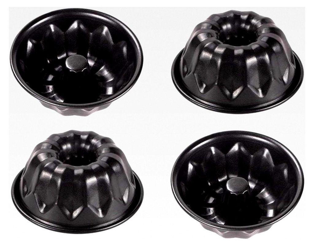 Mini Gugelhupfform 11 cm, 4 Stück, runde Backform mit Antihaftbeschichtung für Gugelhupf, Kuchen, Muffin, Cupcake