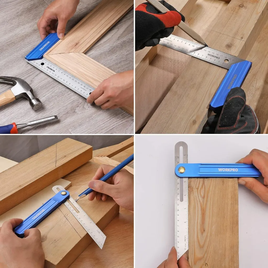 Équerre de Menuisier WORKPRO T-Forge en Acier Inoxydable, Lot de 2 Pcs - 6