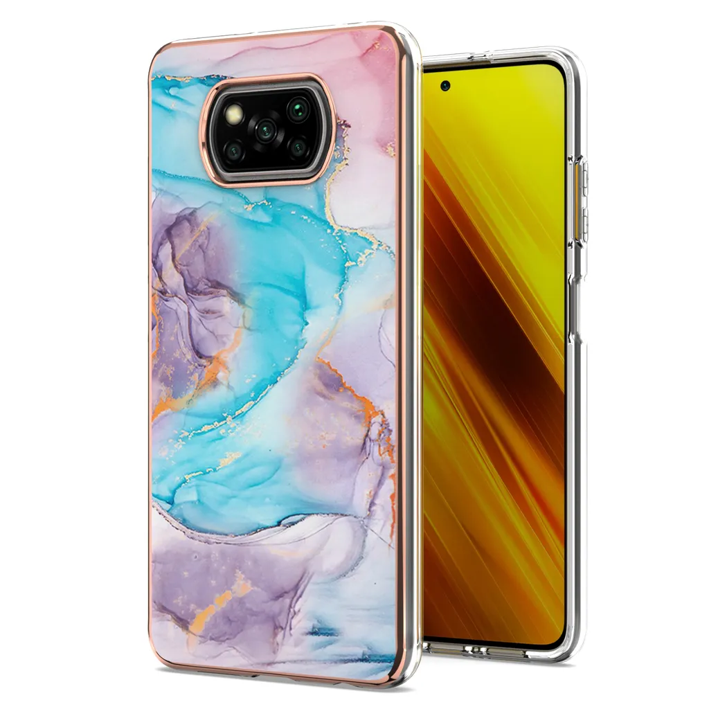 Custodia per Xiaomi Poco X3 NFC / X3 Pro, custodia in silicone TPU antiurto a fantasia, blu