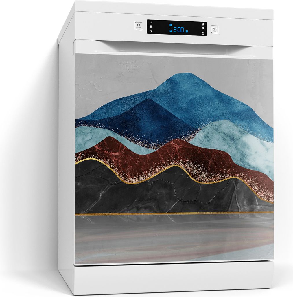 DEQORI Magnetmatte Spülmaschine beschreibbar 60x60 cm 'Abstrakter Gipfelglanz' Magnetfolie