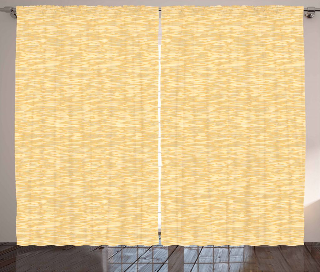 ABAKUHAUS Abstrakt Rustikaler Vorhang, Minimalist Linien-Grafik, Wohnzimmer Universalband Gardinen mit Schlaufen und Haken, 280 x 245 cm, Senf und ...