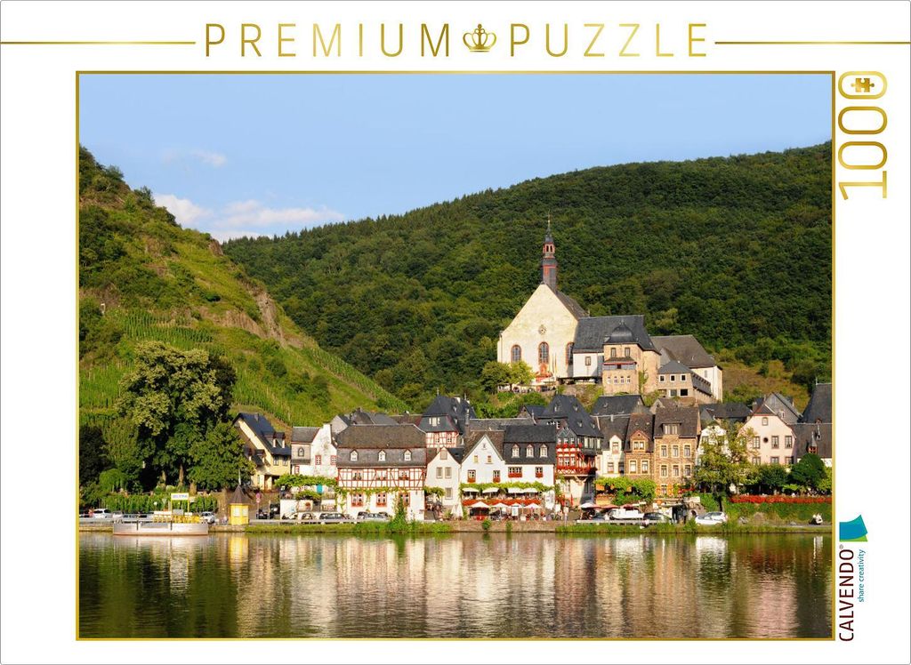 CALVENDO Puzzle Beilstein an der Mosel. Spiegelung im Wasser. | 1000 Teile Lege-Größe 64x48cm Foto-Puzzle für glückliche Stunden