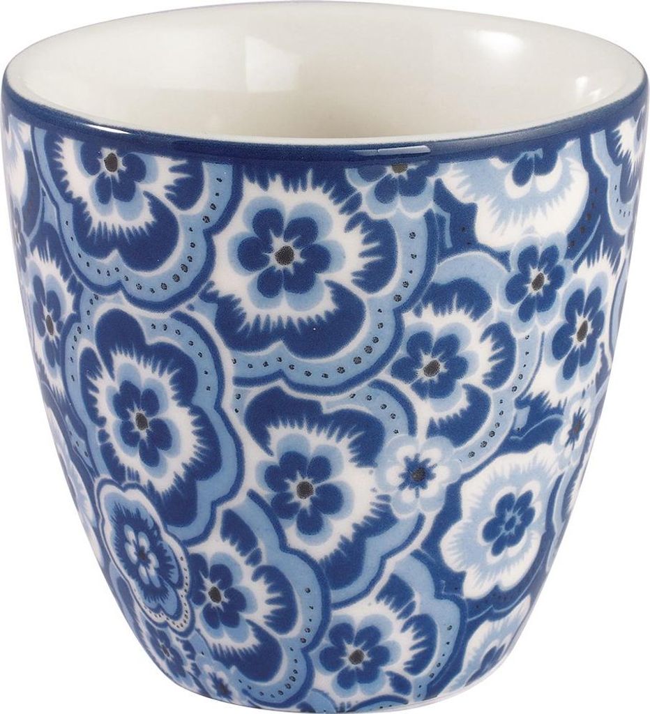 Greengate MINI Latte Cup SELMA Blau mit Blumen Espresso Tasse 130 ml