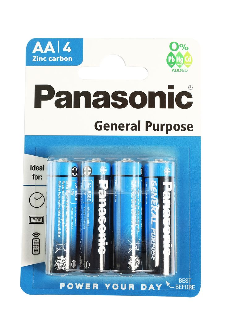 Baterías Panasonic AA, de uso general, 1,5V, paquete de 4 Imagen del producto 