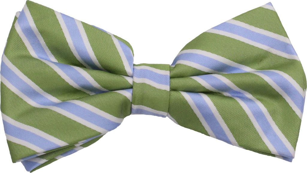 Fabio Farini - 1 Stück Herren Streifen Fliegen - Männer Querbinder Vorgebunden Bowtie Streifen - Grün/Blau/Weiß
