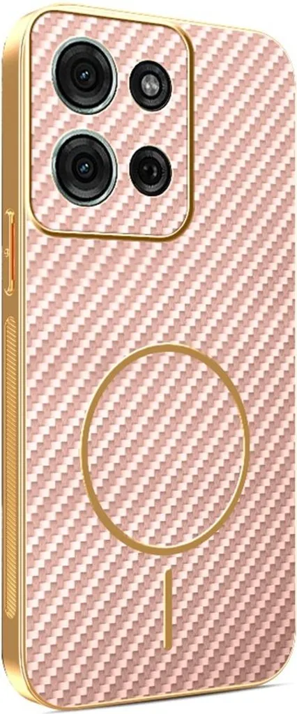 Custodia MagSafe Moto G75 Rosa - Cover Phonesta Luxury Carbon Fiber