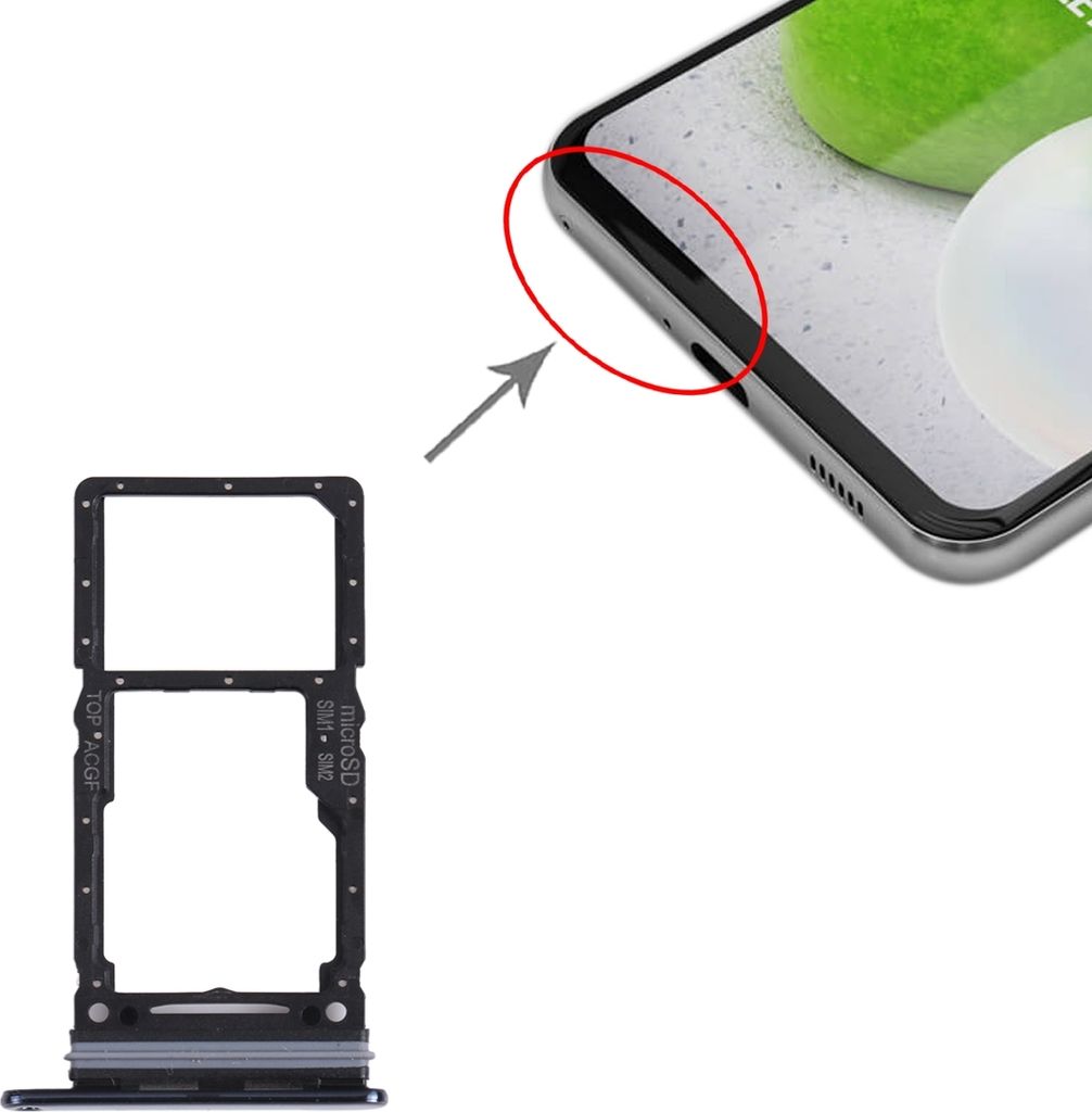 Dual Sim + Micro SD Karten Halter für Samsung Galaxy A73 5G Ersatzteil Schwarz