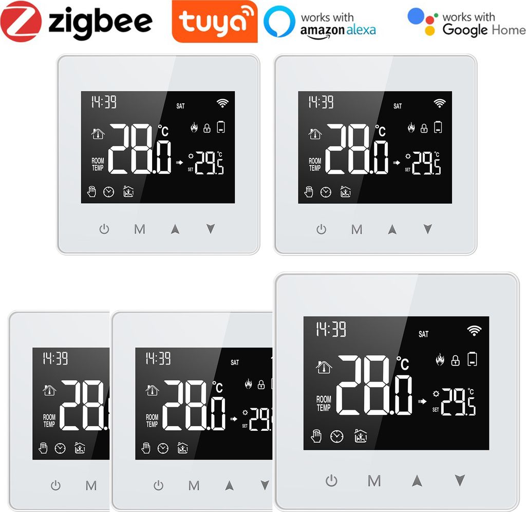 5X Tuya ZigBee Digital LCD Raumthermostat Thermostat , Produktbild 