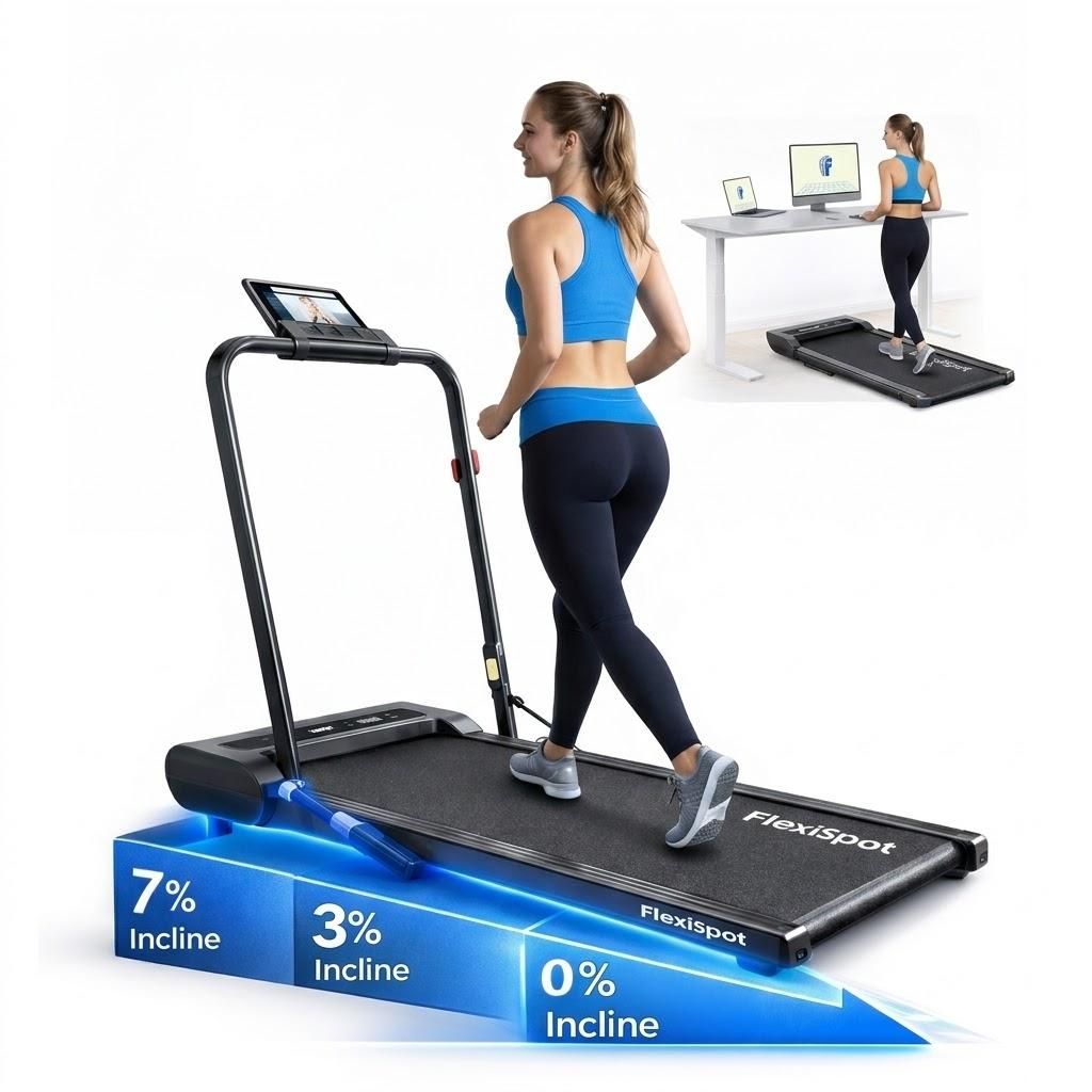 FLEXISPOT Laufband Walking Pad 1-12 km/h für Zuhause & Büro, bis 140 KG, 3 in 1 tragbar mit APP-Funktion LED-Display Fernbedienung, Schmiermitteln